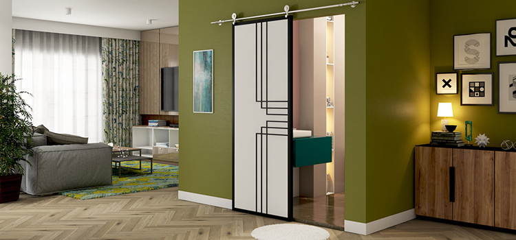 sliding bathroom door installation in Banning